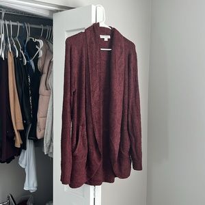 Barefoot Dreams Burgundy Circle Cardigan, NWOT